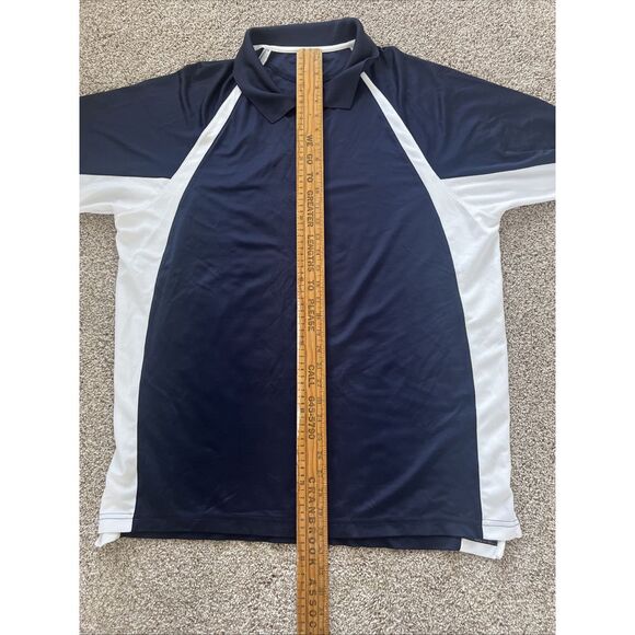 Under Armour Mens Heat Gear XXL Polo Golf Shirt Short Sleeve Navy Blue White - Picture 9 of 9